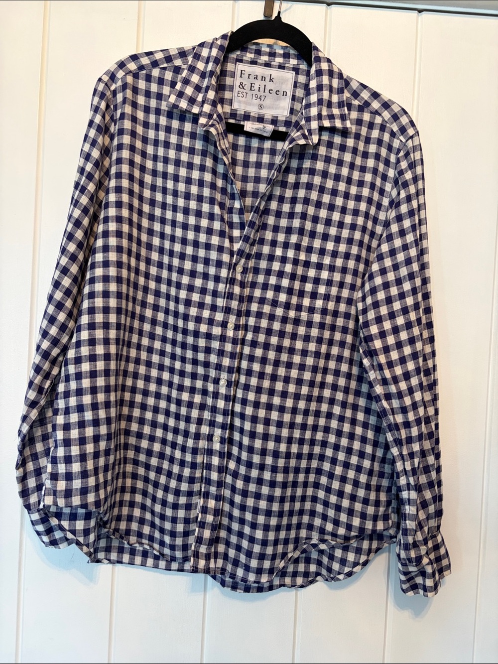 Frank & Eileen Blue and White Gingham Button-Down Shirt